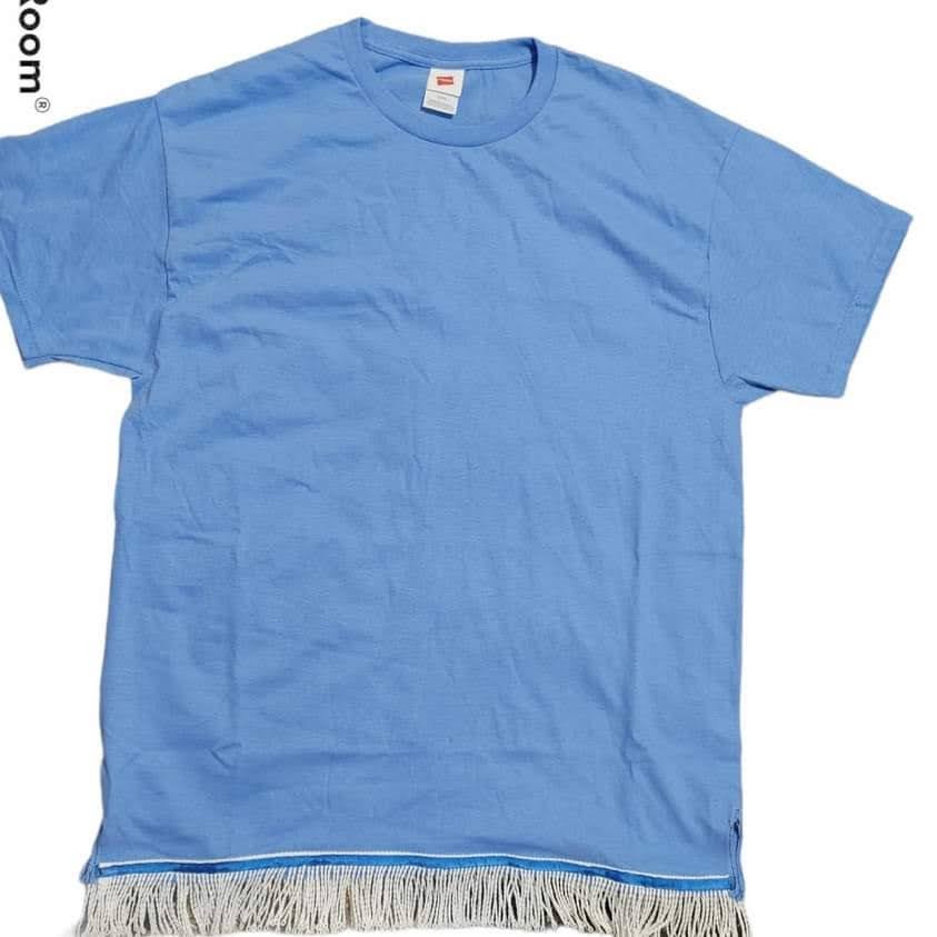 3x Bundle Fringed Tees W/Blue Border