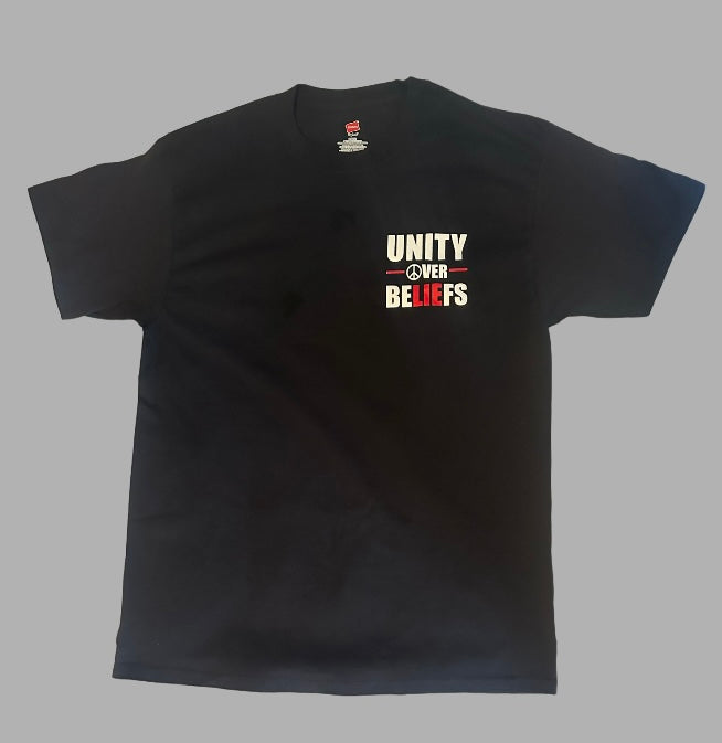 Unity Over Beliefs T-Shirts by “RaUOB”