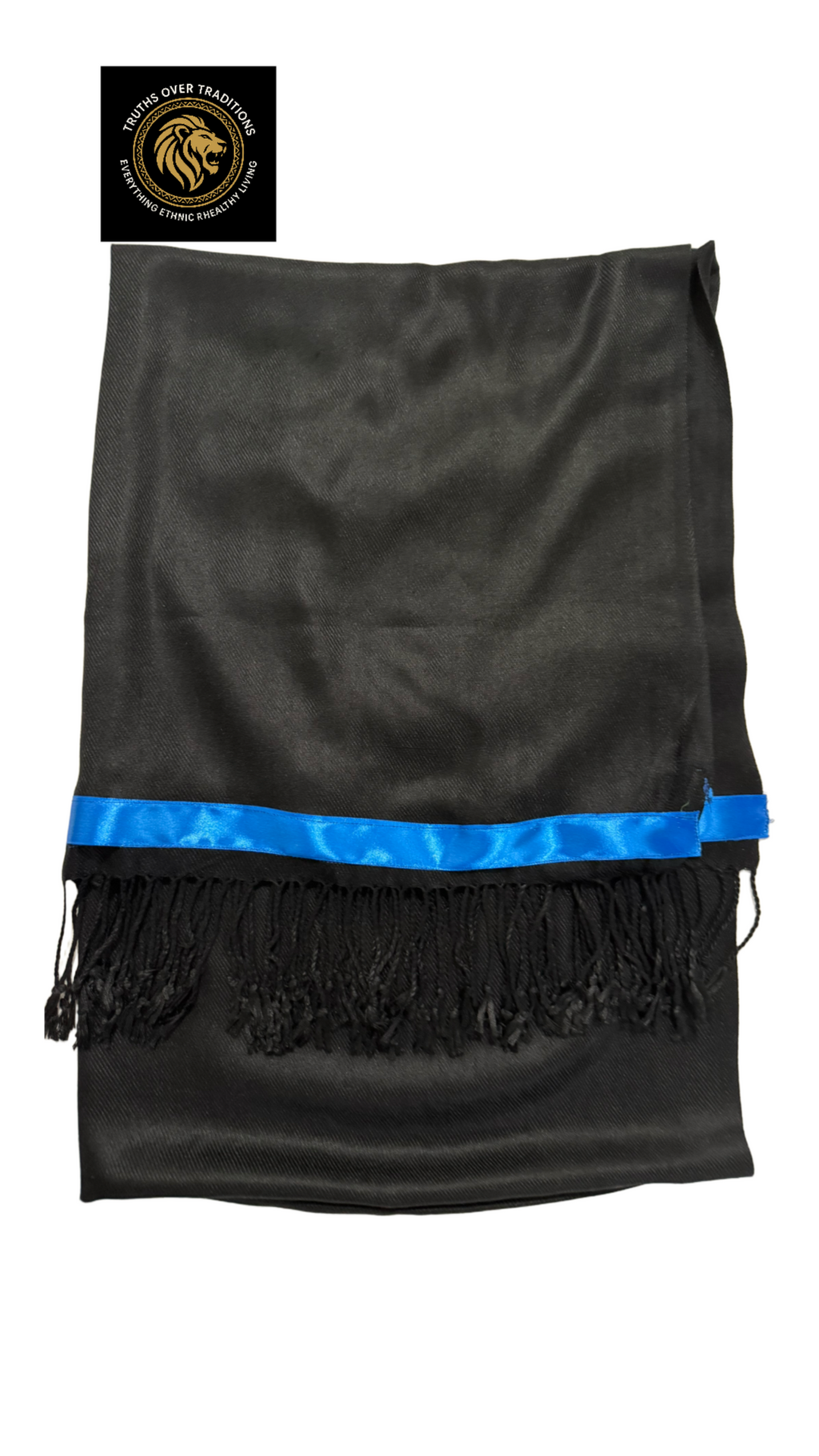 BULK Israelite Fringed Shawl Wraps w/Blue Border (10ct per quantity)