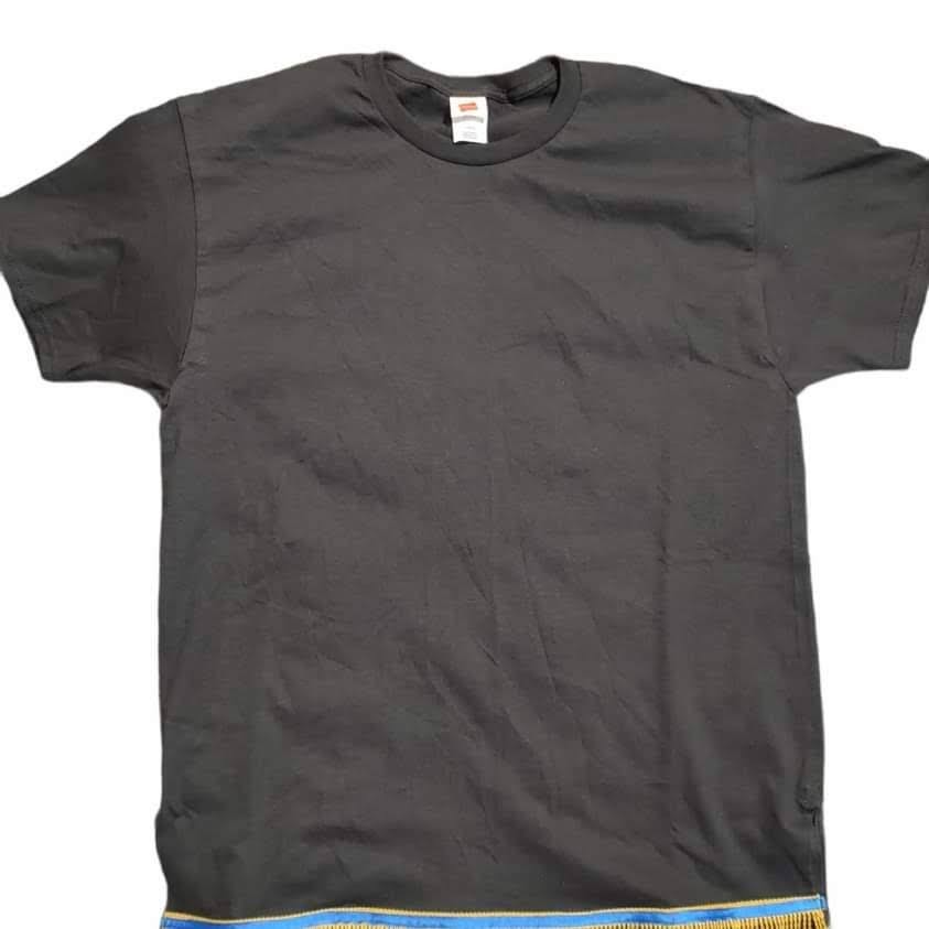 6x Bundled Fringed T-shirts w/ Blue Border