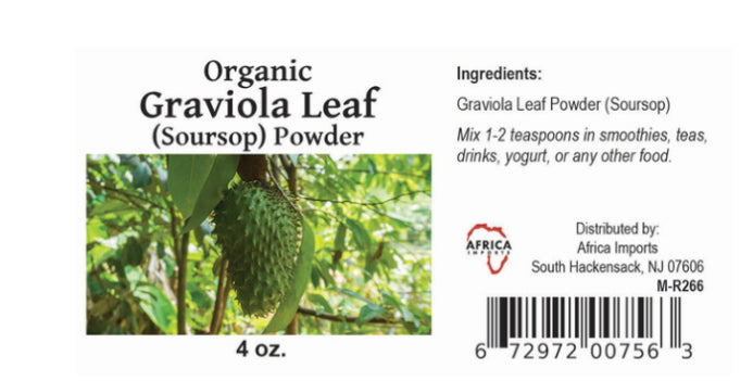 Organic Graviola Leaf (Soursop) Powder – 4 oz.