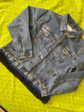 Denim Jacket w/Blue Border/Fringes