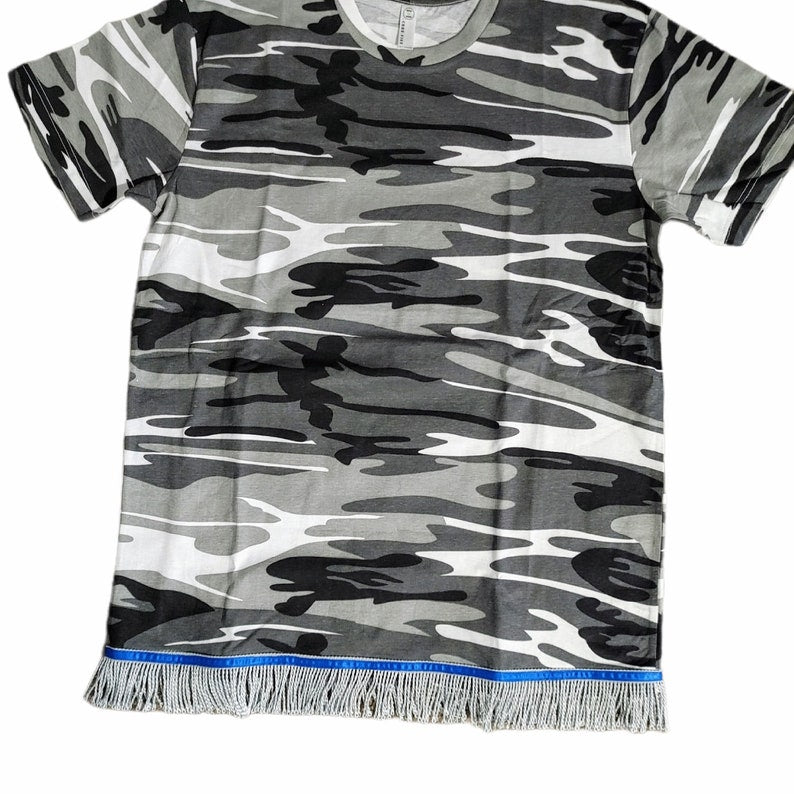 3x Bundle Fringed Tees W/Blue Border